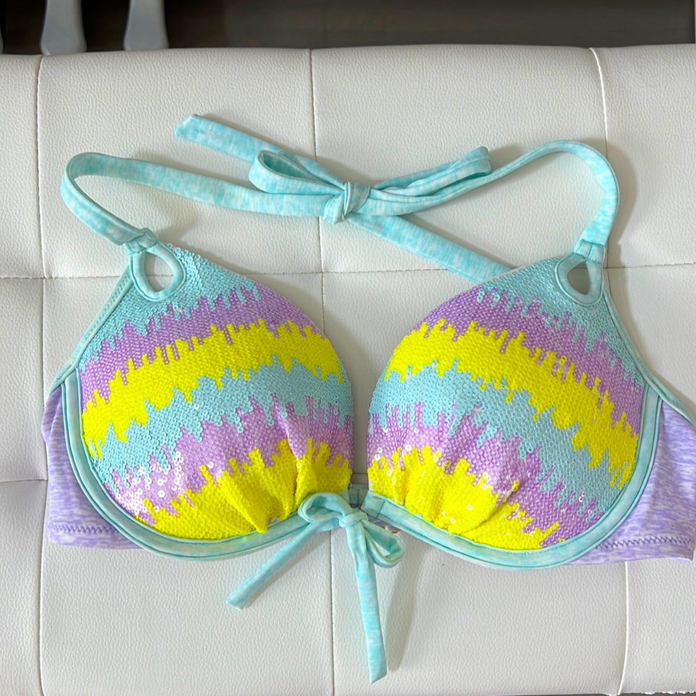 Victoria’s Secret Sequence multicolor bikini top